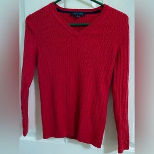 TOMMY HILFIGER ....  Women's V-Neck Red Sweater